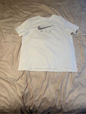 Nike White Tee with Gray Swoosh AIR Logo